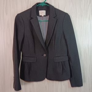 Ann Taylor Loft charcoal gray women's blazer suit jacket 2P.